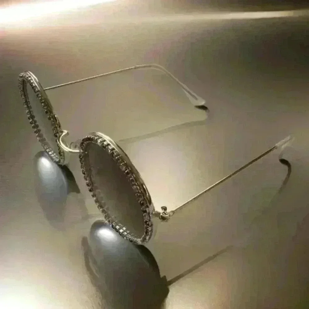 Round Rhinestone Kids Sunglasses